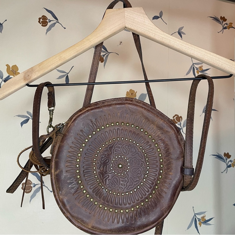 Patricia Nash Genuine Leather Circle Crossbody